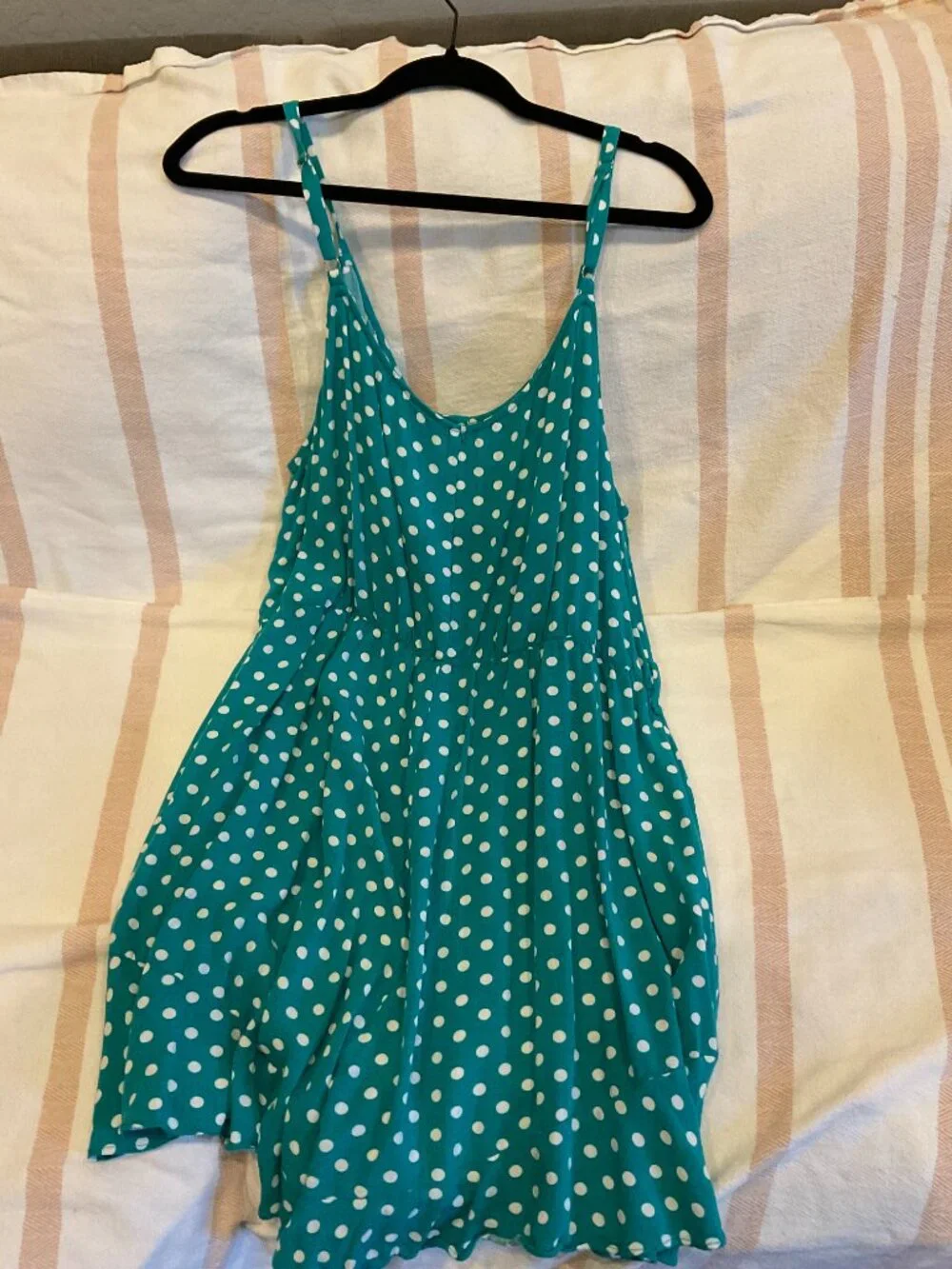 City Chic Teal & White Polka Dot Sundress | M/18 | Plus Size